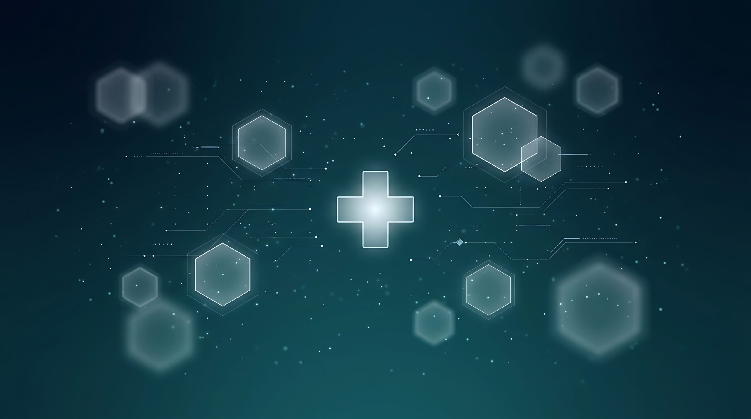 Abstract dark blue data visualization representing gaps in EHR-native denial scoring and the case for payment intelligence in healthcare revenue cycle