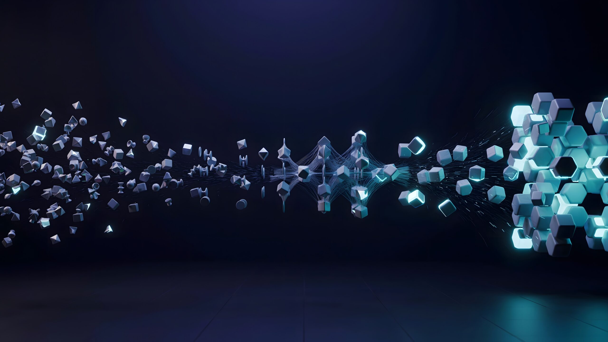 Abstract dark data network illustrating actionable denial prevention moving denial analytics from a report to recovered revenue.